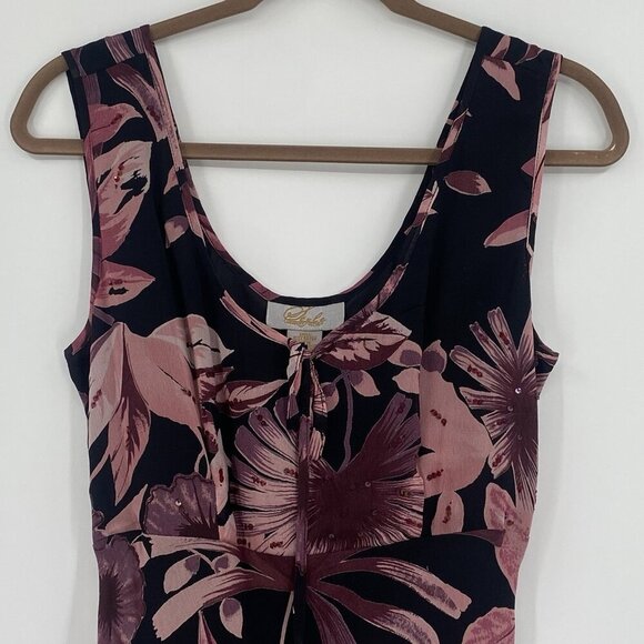 Style Midnight Velvet Dress Size Medium Midi Dress Floral Fairy Sharkbite Hem - Picture 3 of 13